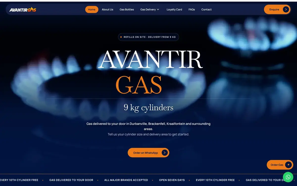 Avantir Gas website by ZA TechLabs