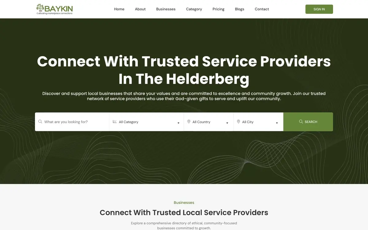 Baykin Com Connect website by ZA TechLabs