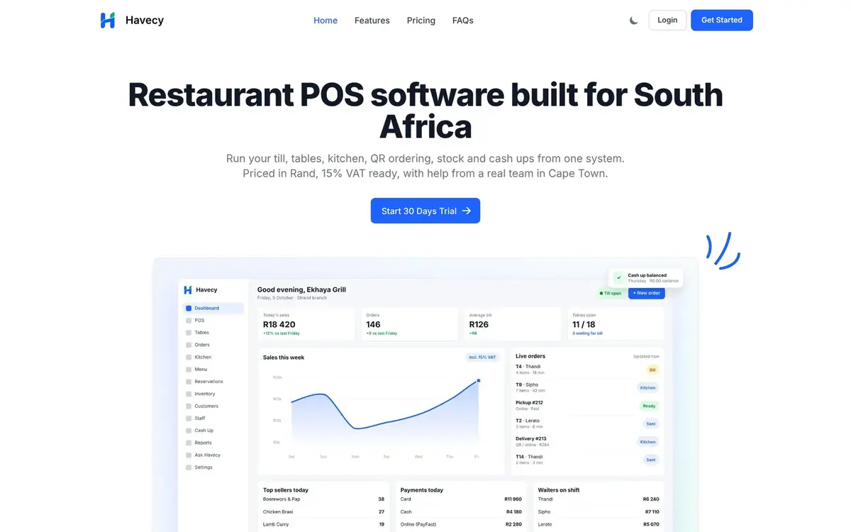 Havecy website by ZA TechLabs