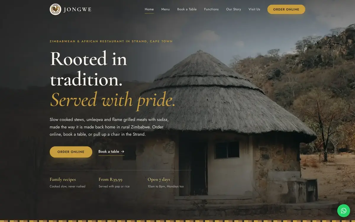 Jongwe website by ZA TechLabs
