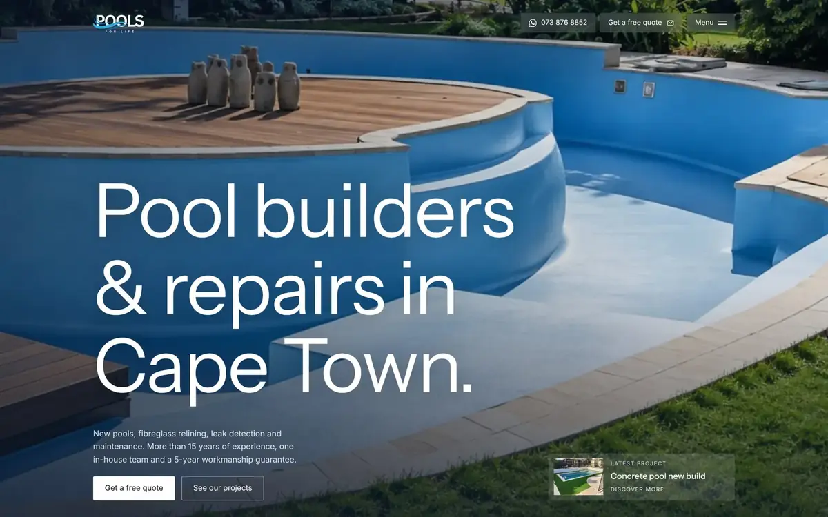 Pools For Life website by ZA TechLabs